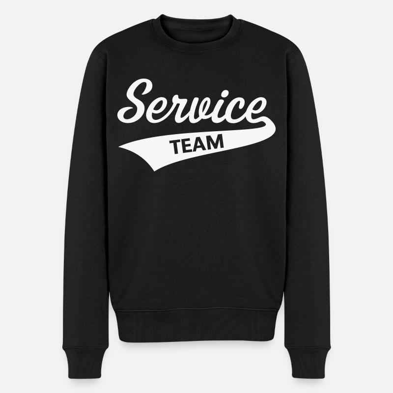Service Team (Berufskleidung / White) - Männer Premium Bio Pullover - Schwarz