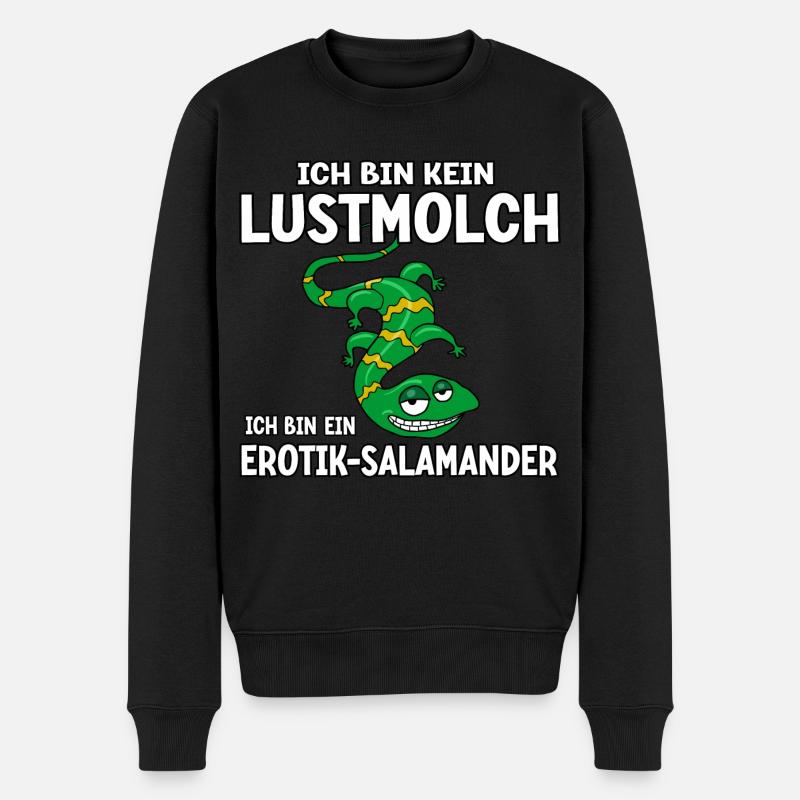 Ich bin kein Lustmolch - Männer Premium Bio Pullover - Schwarz