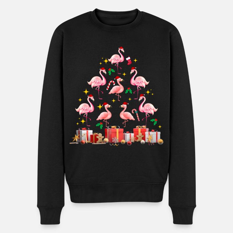 Flamingo Weihnachten. Weihnachtsgeschenk - Männer Premium Bio Pullover - Schwarz