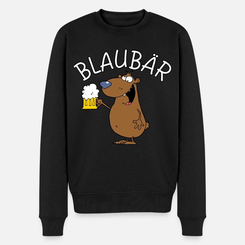 Blaubär - Männer Premium Bio Pullover - Schwarz
