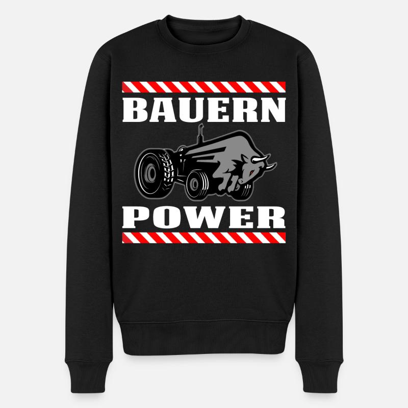Bauern Power - Männer Premium Bio Pullover - Schwarz