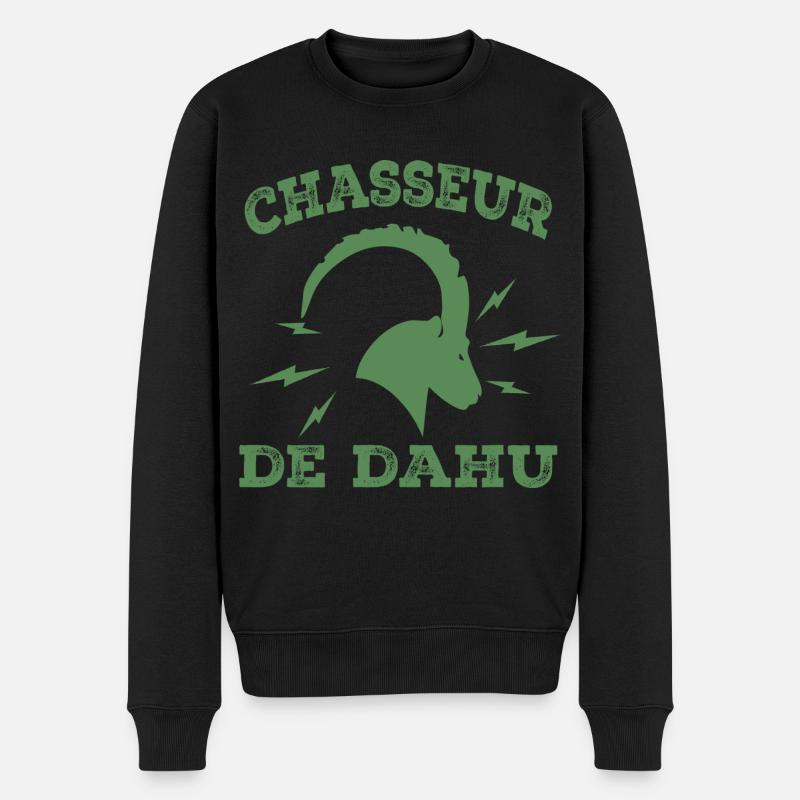 Dahu-Jäger - Männer Premium Bio Pullover - Schwarz