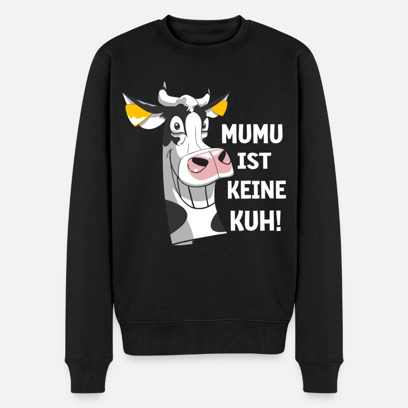 Mumu ist keine kuh - Männer Premium Bio Pullover - Schwarz