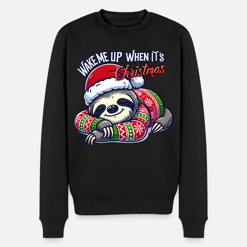 Réveille-moi quand c’est Noël - Pull Premium bio Homme - noir