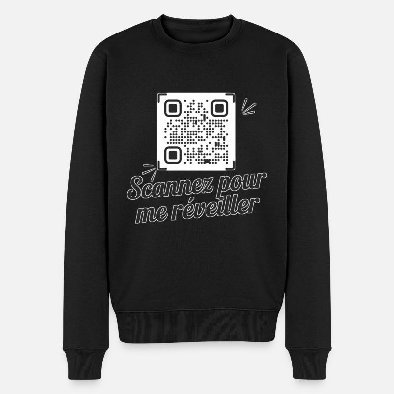 Scannez pour me réveiller - Pull Premium bio Homme - noir
