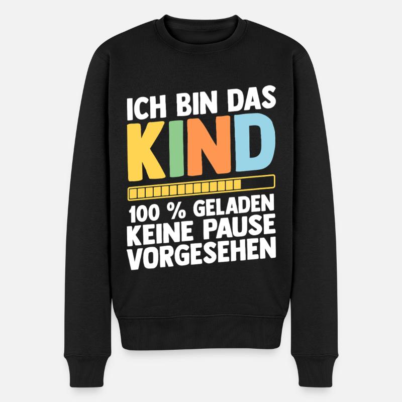 Tochter Sohn - Männer Premium Bio Pullover - Schwarz
