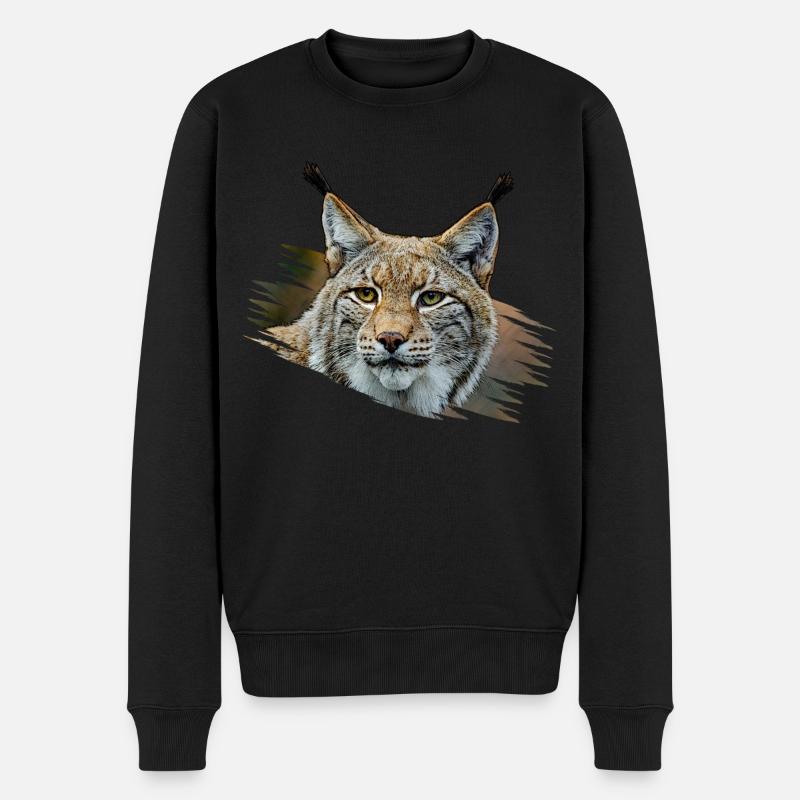 Luchs - Männer Premium Bio Pullover - Schwarz