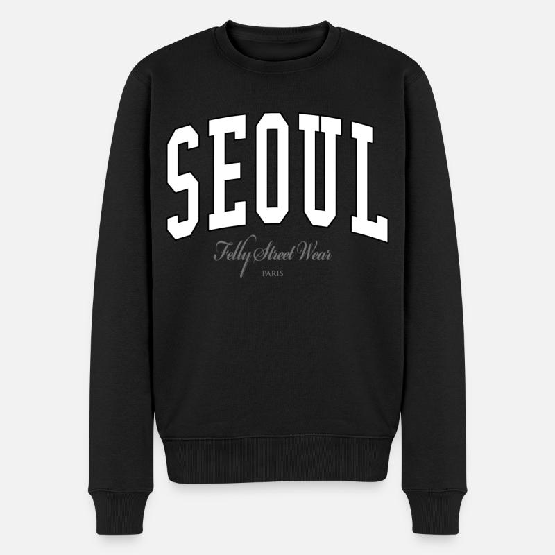 SEOUL - Männer Premium Bio Pullover - Schwarz