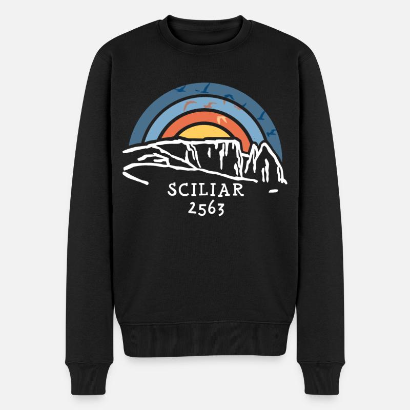 Sciliar Schlern Rosengarten Wanderung Dolomiten - Männer Premium Bio Pullover - Schwarz