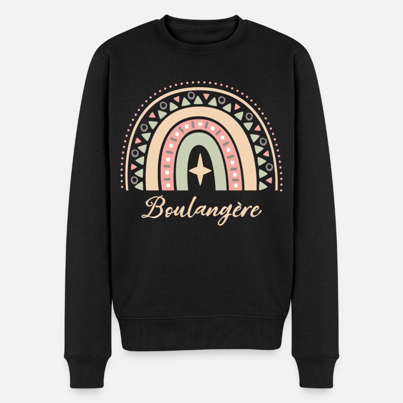 Cadeau Boulangère. Boho Rainbow boulangère. - Pull Premium bio Homme - noir