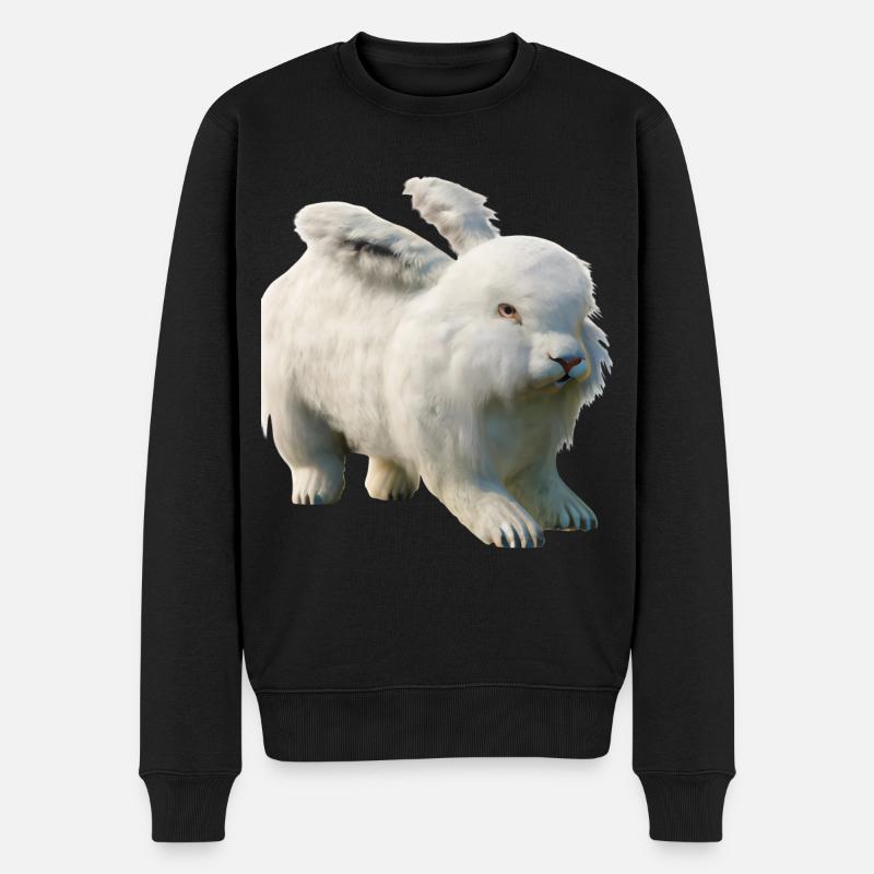 Flauschiges Angorakaninchen - Männer Premium Bio Pullover - Schwarz