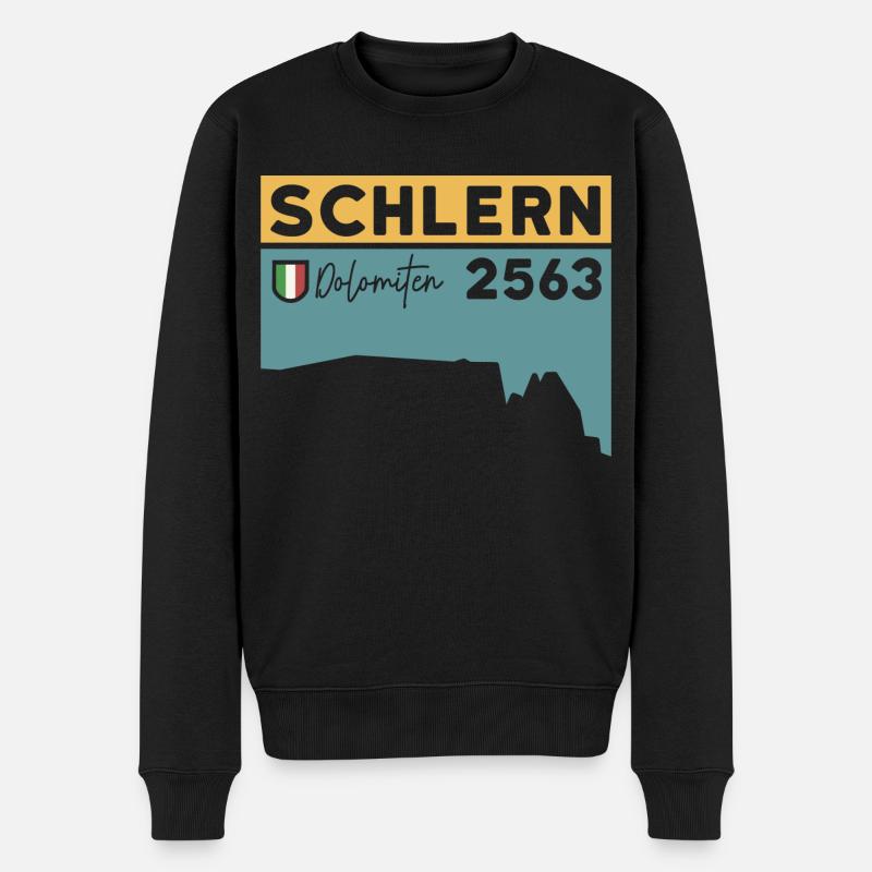 Schlern Sciliar Dolomiten Höhe Wanderung Südtirol - Männer Premium Bio Pullover - Schwarz