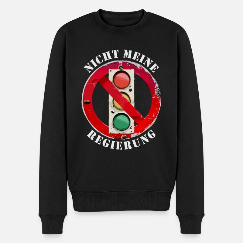 Ampel Nicht meine Regierung - Männer Premium Bio Pullover - Schwarz