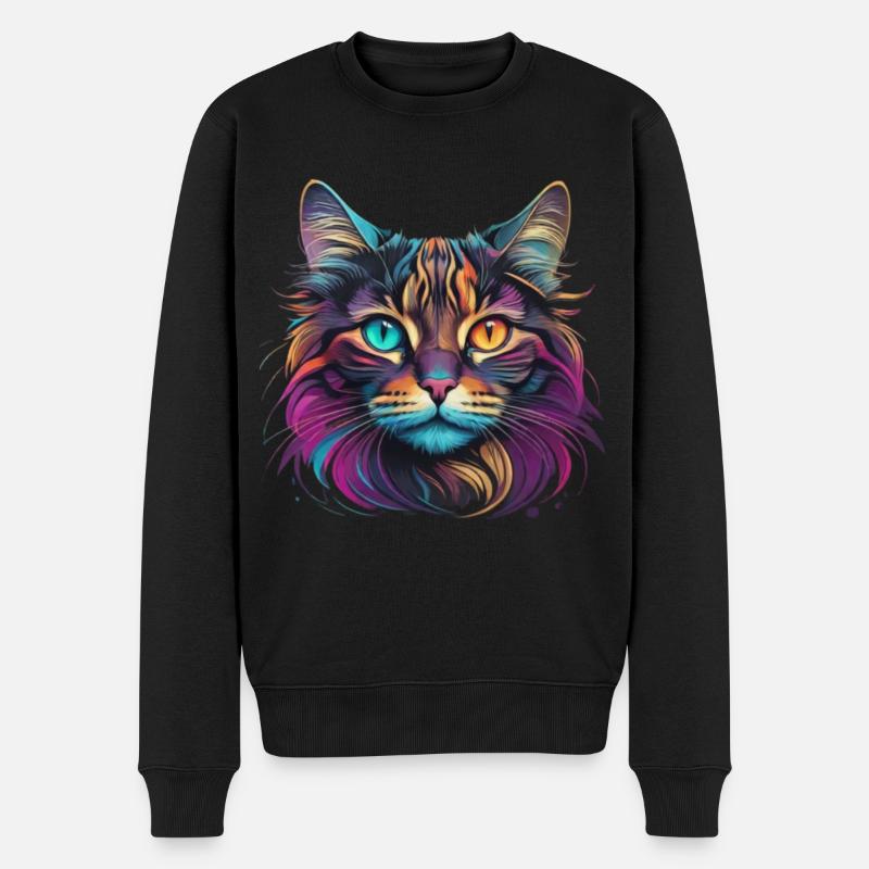 Tête de chat - Pull Premium bio Homme - noir