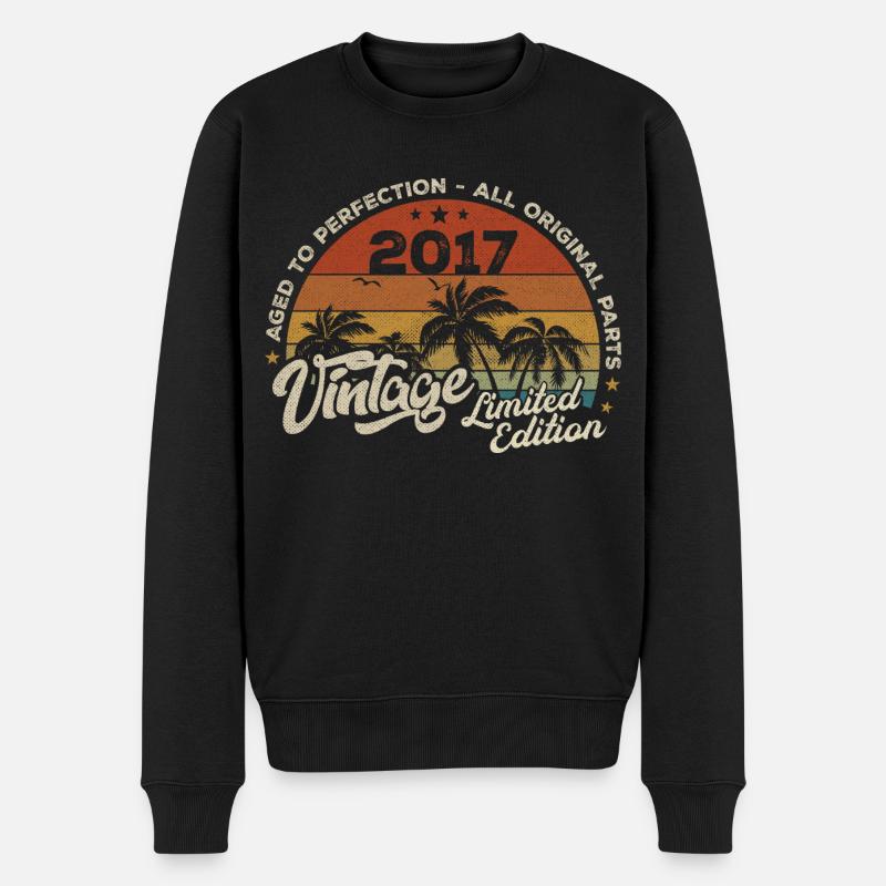 Millésime 2017 Anniversaire Rétro 2017 - Pull Premium bio Homme - noir