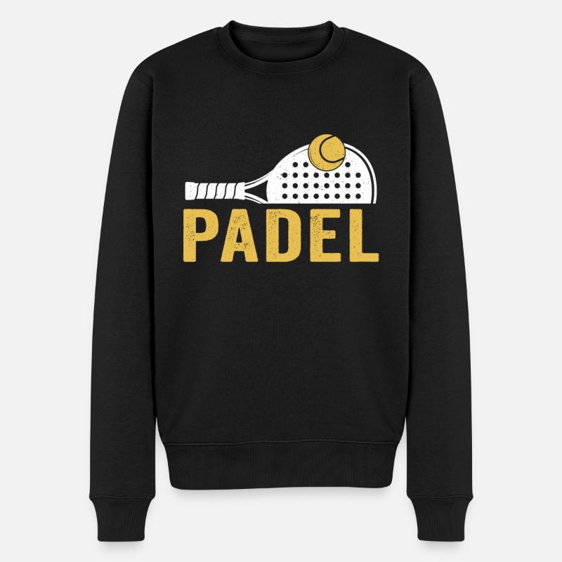 Padel - Männer Premium Bio Pullover - Schwarz
