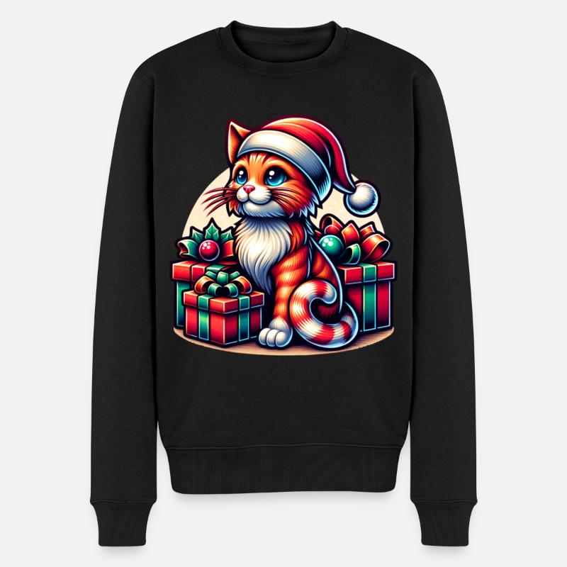 Noël chat - Pull Premium bio Homme - noir