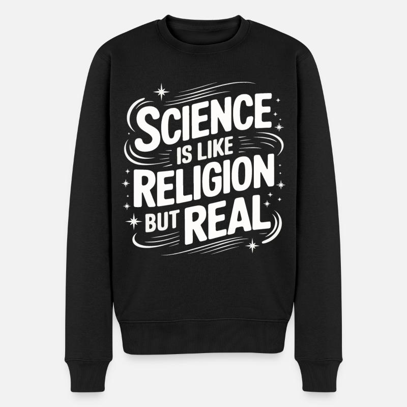 Atheismus Atheist Anti-Religion Agnostiker - Männer Premium Bio Pullover - Schwarz