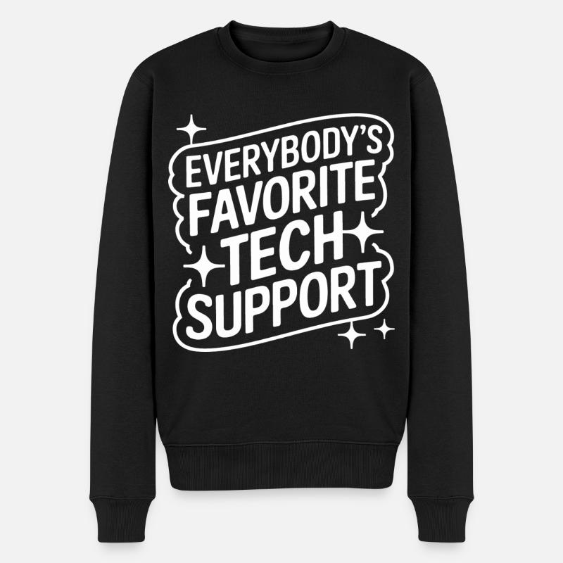 Technischer Support Computerfreak Nerd - Männer Premium Bio Pullover - Schwarz
