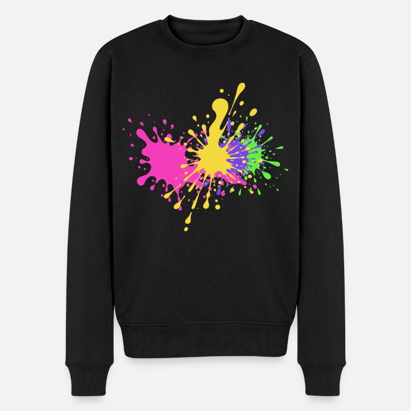 Bunte Kleckse Geschenkidee Skater - Männer Premium Bio Pullover - Schwarz