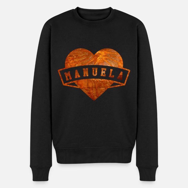 Vorname Manuela - Männer Premium Bio Pullover - Schwarz