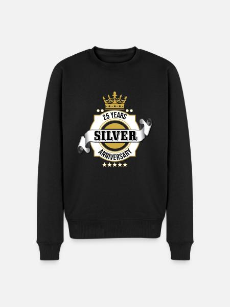 25 Jahre . Silberhochzeit - Männer Premium Bio Pullover - Schwarz