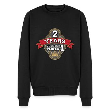 2 years with the perfect counterpart! - Men's Premium Organic Jumper - black - Front - Nico (187cm)
