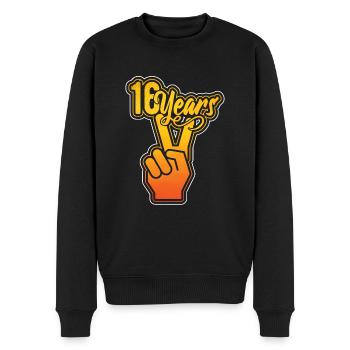 16 ans! 16 e anniversaire - Pull Premium bio Homme - noir - Devant - Nico (187cm)