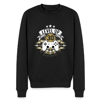 Endlich 30 Jahre alt! - Männer Premium Bio Pullover - Schwarz - Vorne - Nico (187cm)