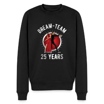 25 Jahre Traumteam - Männer Premium Bio Pullover - Schwarz - Vorne - Nico (187cm)