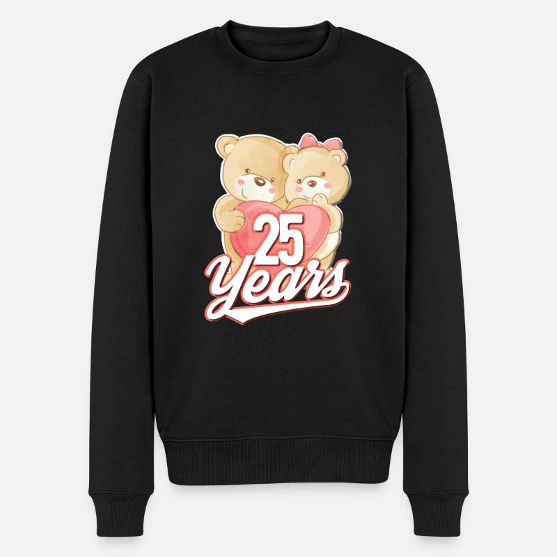 25 Jahre - Silberhochzeit - Männer Premium Bio Pullover - Schwarz