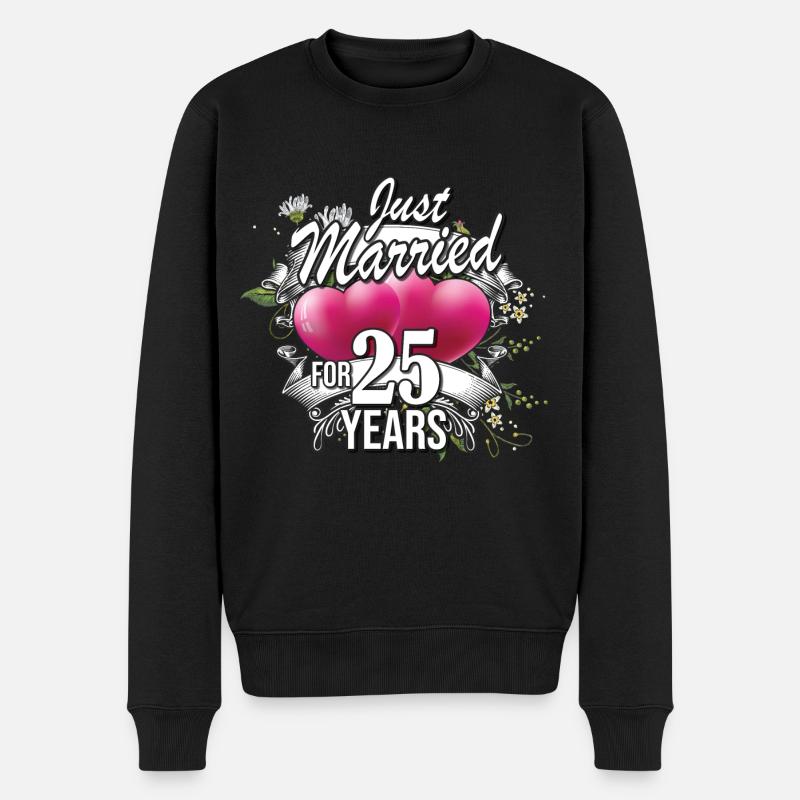 Frisch verheiratet für 25 Jahre! - Männer Premium Bio Pullover - Schwarz