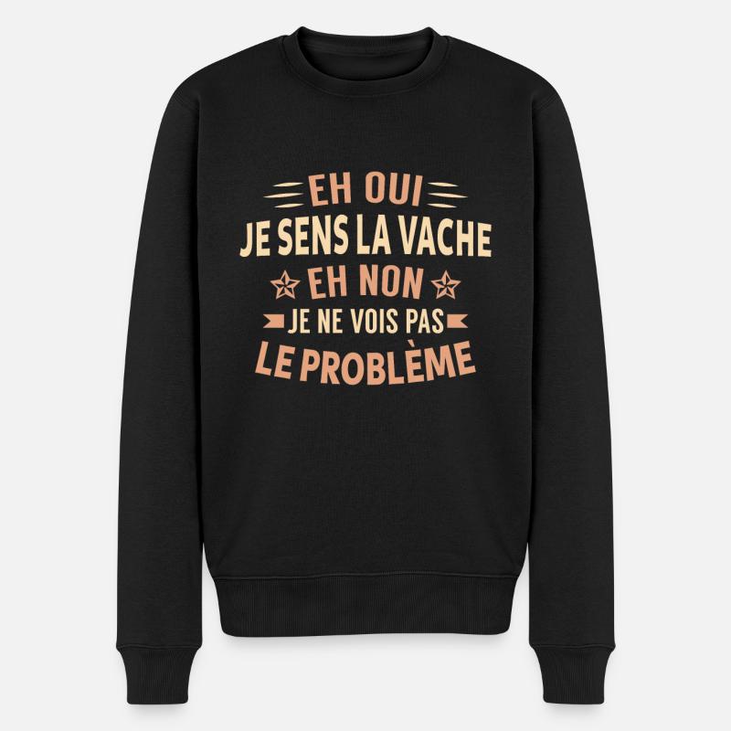 Eh oui je sens la vache - Pull Premium bio Homme - noir