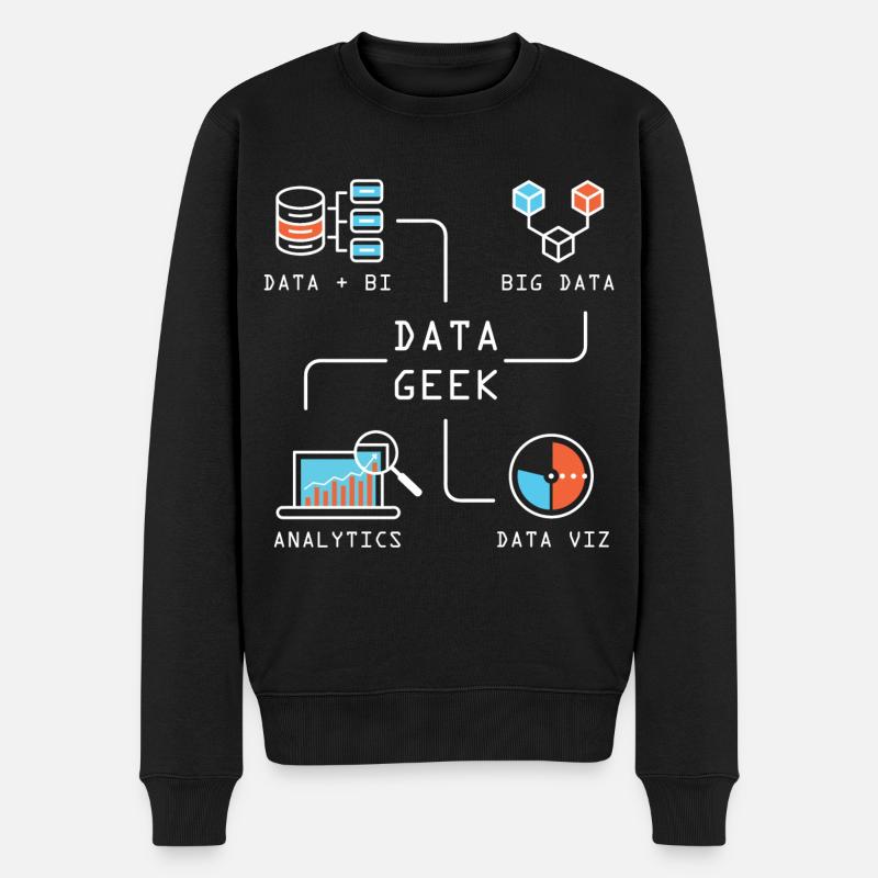 Data Geek Software Developer - Men's Premium Organic Jumper - black