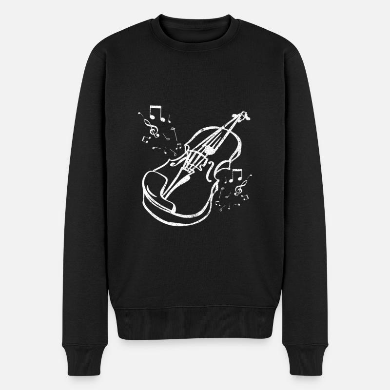 Geige Violine Violinist Bratsche Geigenspieler - Männer Premium Bio Pullover - Schwarz