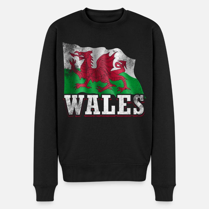 Pays de Galles Drapeau - Pull Premium bio Homme - noir