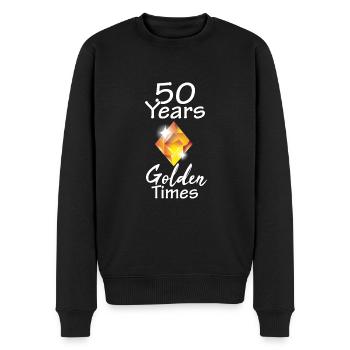 50 ans - L’âge d’or - Pull Premium bio Homme - noir - Devant - Nico (187cm)