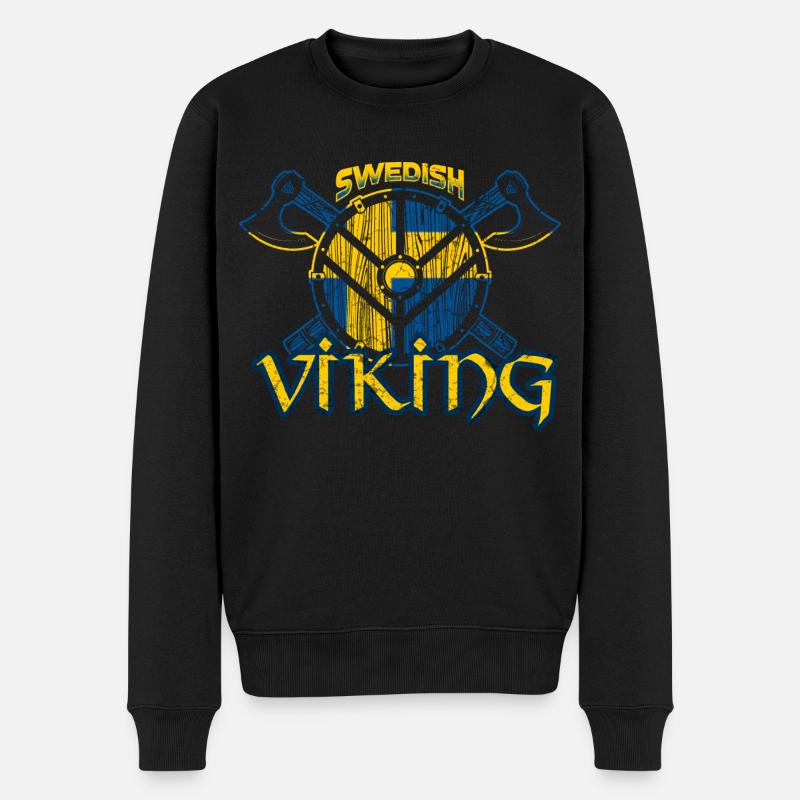 Schwedischer Wikinger - Männer Premium Bio Pullover - Schwarz