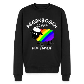Regenbogen Schaf der Familie - Männer Premium Bio Pullover - Schwarz - Vorne - Nico (187cm)