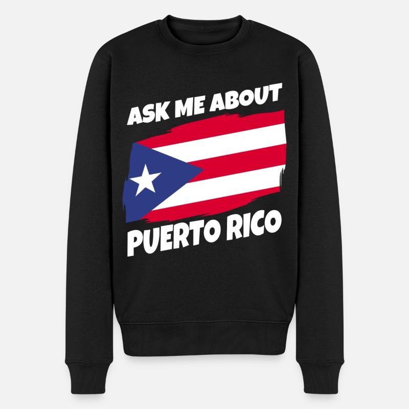 Puerto Ricaner - Männer Premium Bio Pullover - Schwarz