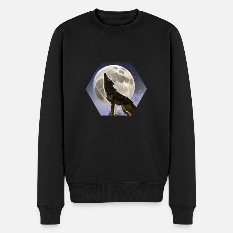 Wolf der hault - Männer Premium Bio Pullover - Schwarz