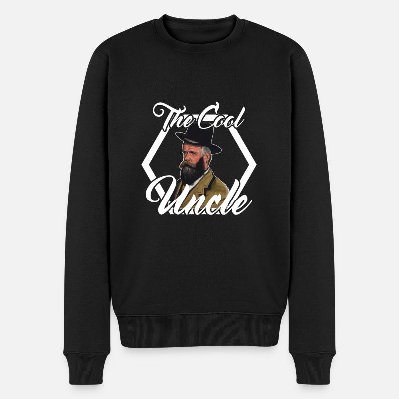 Der Coole Onkel - Männer Premium Bio Pullover - Schwarz