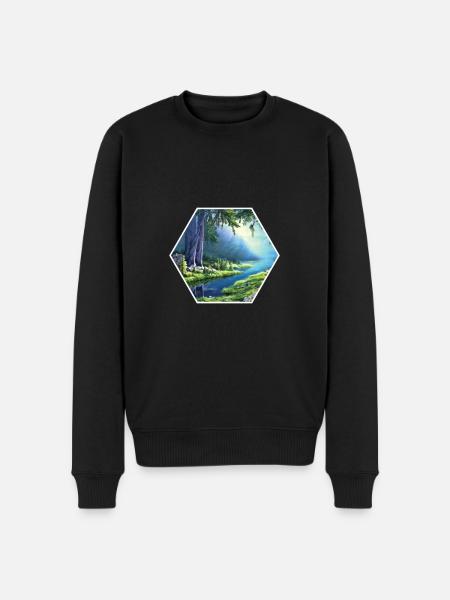 Natur - Männer Premium Bio Pullover - Schwarz