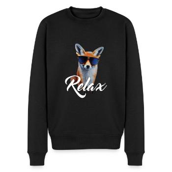 Renard cool - Pull Premium bio Homme - noir - Devant - Nico (187cm)