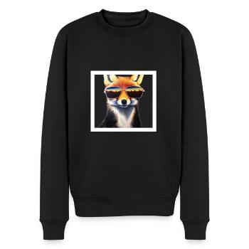 Cooler Fuchs - Männer Premium Bio Pullover - Schwarz - Vorne - Nico (187cm)