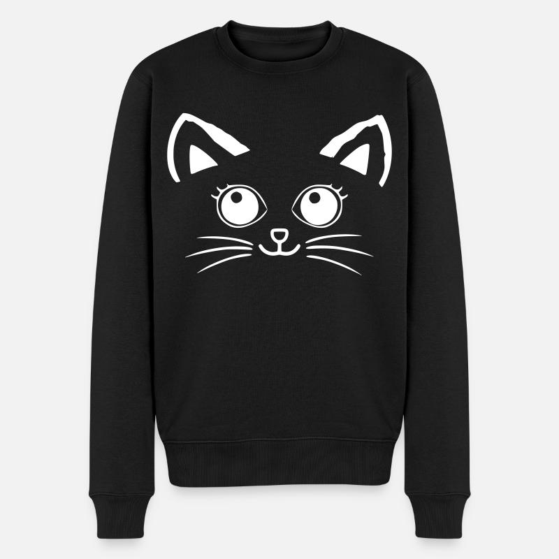 Visage de chat - Pull Premium bio Homme - noir
