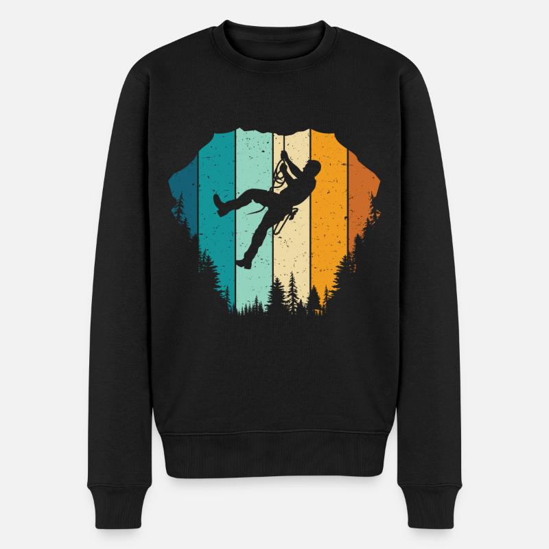 Rock Climbing Climber - Männer Premium Bio Pullover - Schwarz