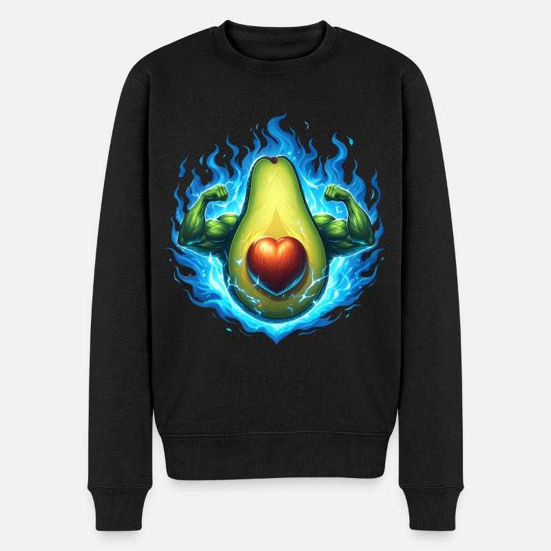 Starke Avocado - Männer Premium Bio Pullover - Schwarz