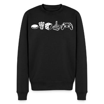 Controller Evolution | Gamer - Männer Premium Bio Pullover - Schwarz - Vorne - Nico (187cm)
