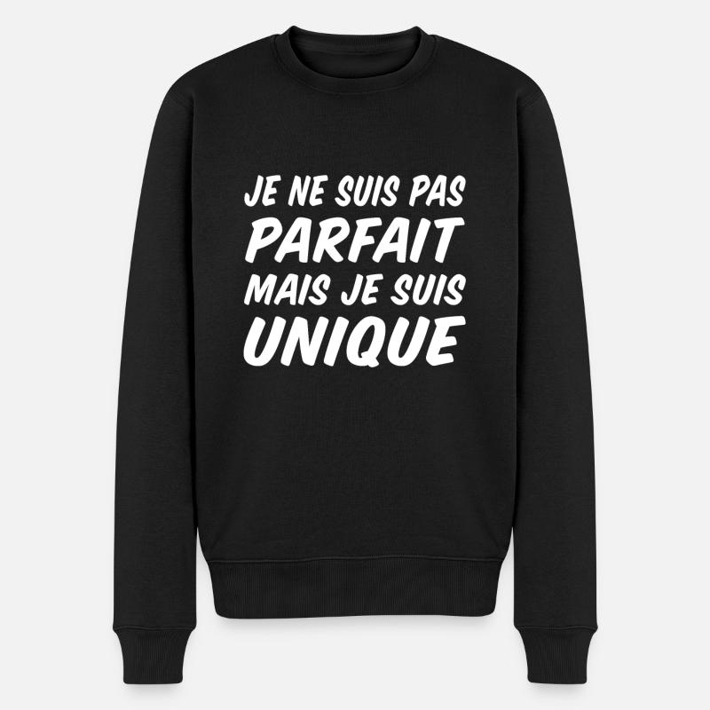je ne suis pas parfait mais je suis unique - Pull Premium bio Homme - noir